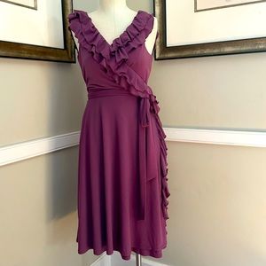 Susie Chin : Maggy London boutique ruffled wrap dress